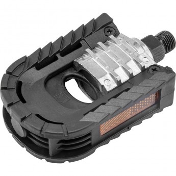 Педали FP-909, ось 9/16" со светоотражателями, алюминиевые чёрные Педали FP-909, ось 9/16" со светоотражателями, алюминиевые чёрные