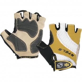 Велоперчатки STELS CG-1180 бело-коричнево-чёрные размер XS Велоперчатки STELS CG-1180 бело-коричнево-чёрные размер XS